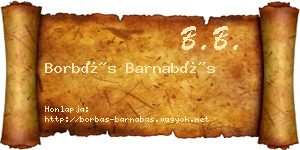 Borbás Barnabás névjegykártya