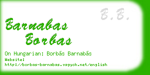barnabas borbas business card
