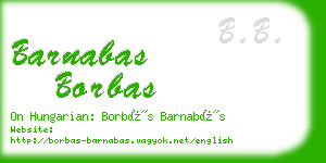 barnabas borbas business card